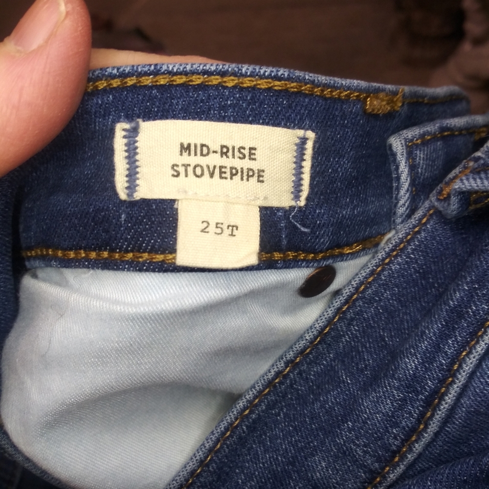 Madewell Mid-Rise Stovepipe Jeans Size 25 Tall - Picture 6 of 11